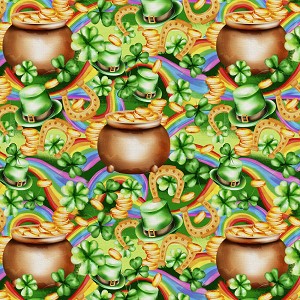 St Patricks Day Pot of Gold DX30381C1 Digital Print David Textiles 