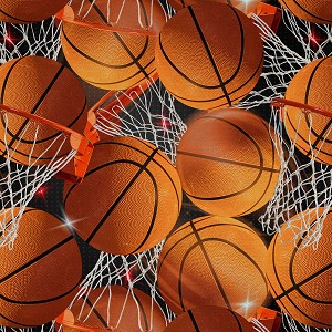 Basketball Shots DX31001C1 Black Digital David Textiles 
