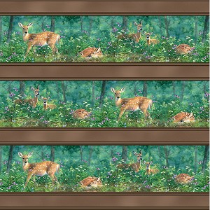 Forest Friends 4331 Border Stripe Deer P and B Textiles 