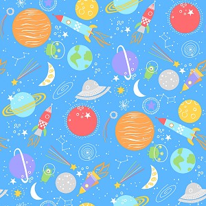 Playtime Flannel Prints F10450 B Blue Space Maywood Studio 