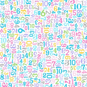 Playtime Flannel Prints F10454 PZ Pink Multi Numbers Maywood Studio 