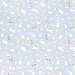 Little Chicks Flannel F10563 B Blue Bunnies Chicks Maywood Studio 