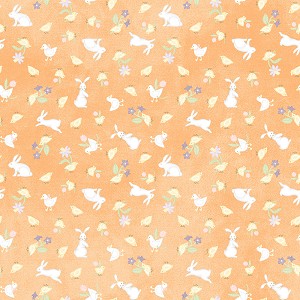 Little Chicks Flannel F10563 O Orange Bunnies Chicks Maywood Studio 