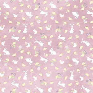 Little Chicks Flannel F10563 VR Purple Bunnies Chicks Maywood Studio 