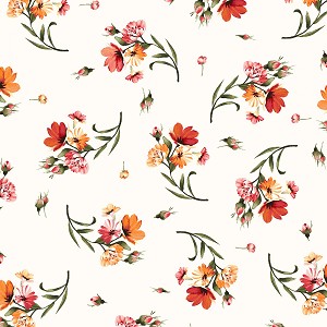 Harvest Rose Flannel F10632 E Tossed Floral Cream Maywood Studio 