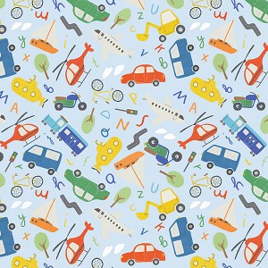 Flannel Automobiles F14695 Sky Riley Blake 