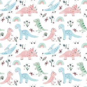 Flannel Dinosaurs F14696 White Riley Blake 