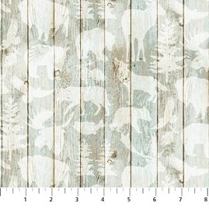 Outdoors Adventure Flannel F23191 61 Animals on Wood Tonal Northcott 