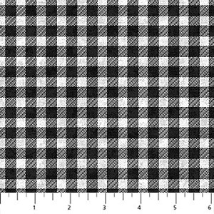Little Donkeys Christmas Flannel Cozy Up F25280 91 Grey Black Buffalo Plaid Northcott 