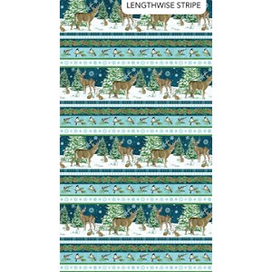 Woodland Woolies Flannel F27262 49 Deer Border Northcott 