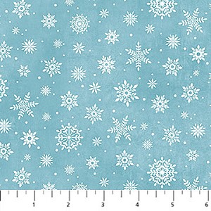 Woodland Woolies Flannel F27267 44 Aqua Snowflakes Northcott 