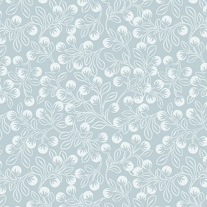Secret Winter Garden Flannel F658 1  Ice Blue Snowberries Lewis and Irene 