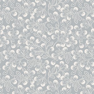 Secret Winter Garden Flannel F658 2  Grey Snowberries Lewis and Irene 