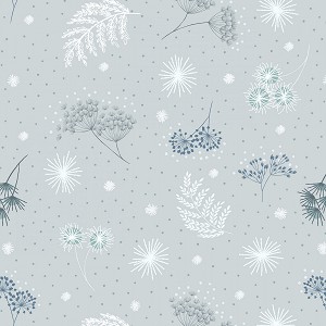 Secret Winter Garden Flannel F659 1  Light Grey Frosted Garden Lewis and Irene 