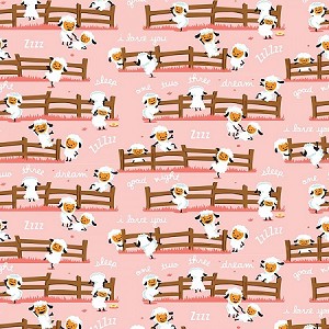 Harmony Farm Flannel F7141 Pink Sheep, Riley Blake 