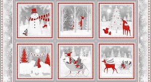 Winter Frost Flannel F9221 89 White 24 Inch Repeat 10 Inch Blocks, Henry Glass 