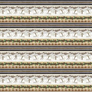 Pine Cone Lodge Flannel F9261 33 Beige Novelty Winter Stripe, Henry Glass 