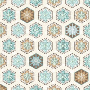 I Love Snow Gnomies Flannel F9642 13 Hexi Snowflakes Henry Glass 