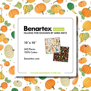 Falling for Gnomes 10 Inch Layer Cake Squares Benartex 