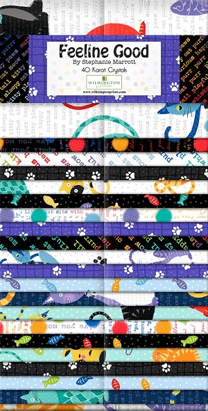 Feline Good Jelly Roll Strips Wilmington Prints. 