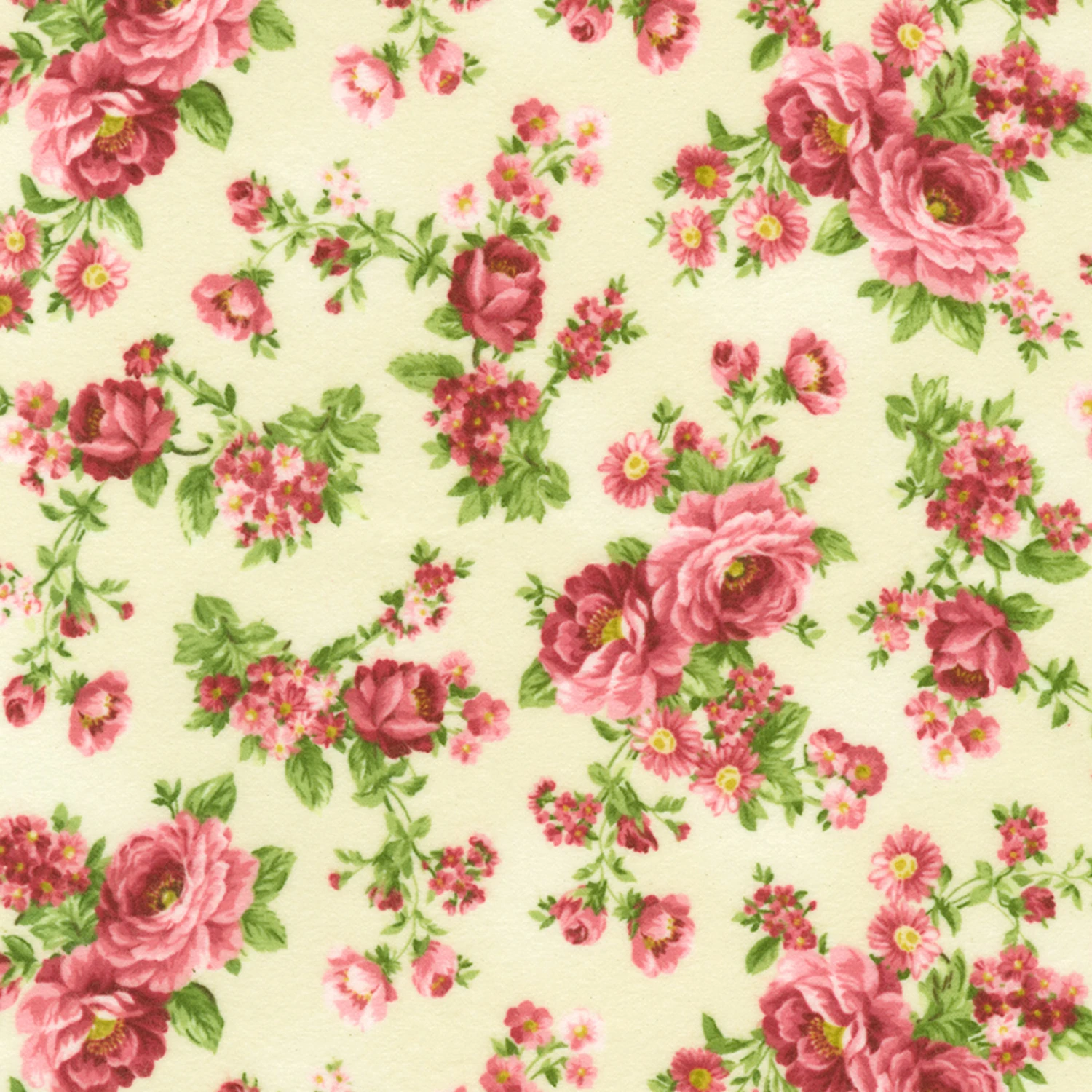 Bouquet of Roses Flannel F21366 84 Cream Robert Kaufman 