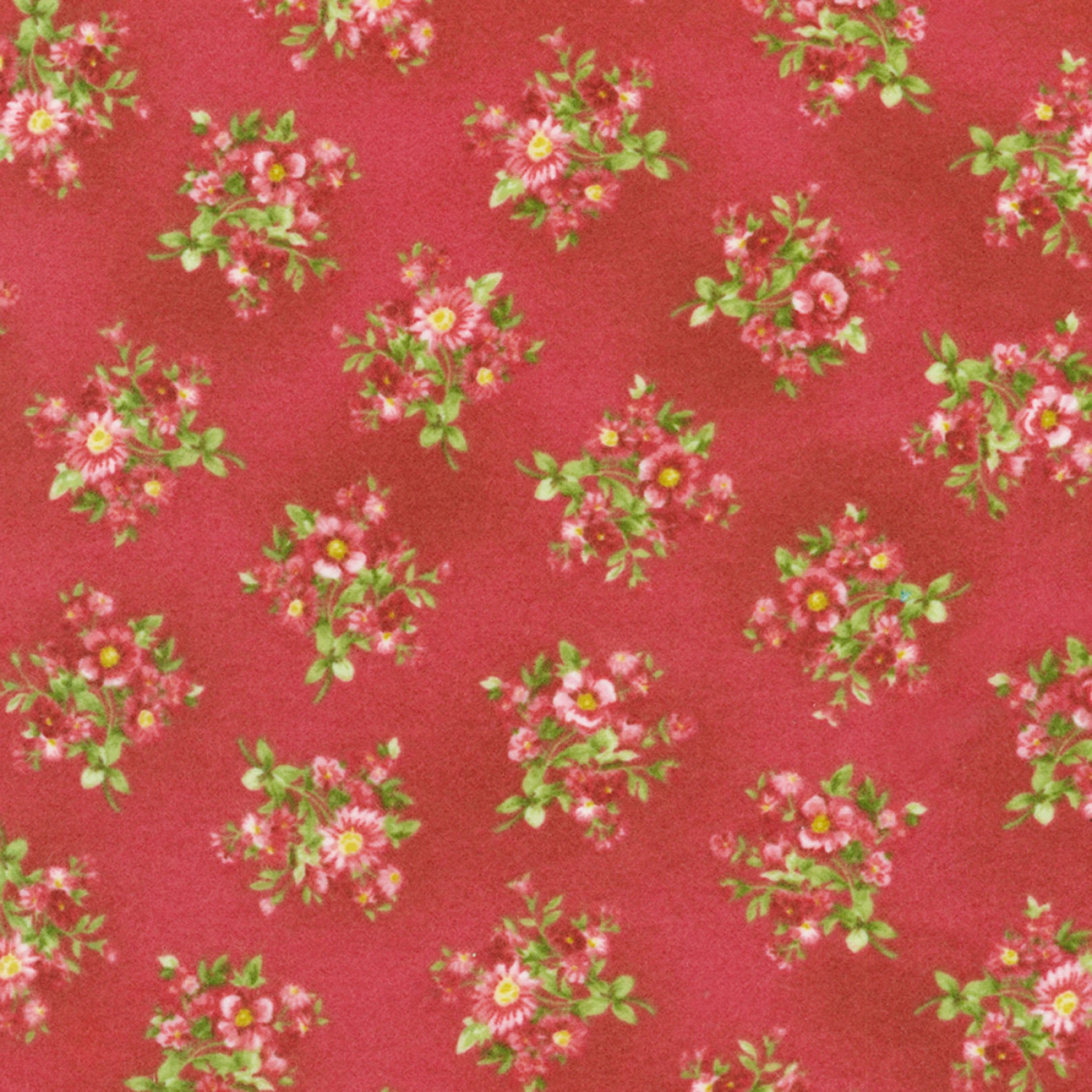 Bouquet of Roses Flannel F21368 334 Currant Robert Kaufman 