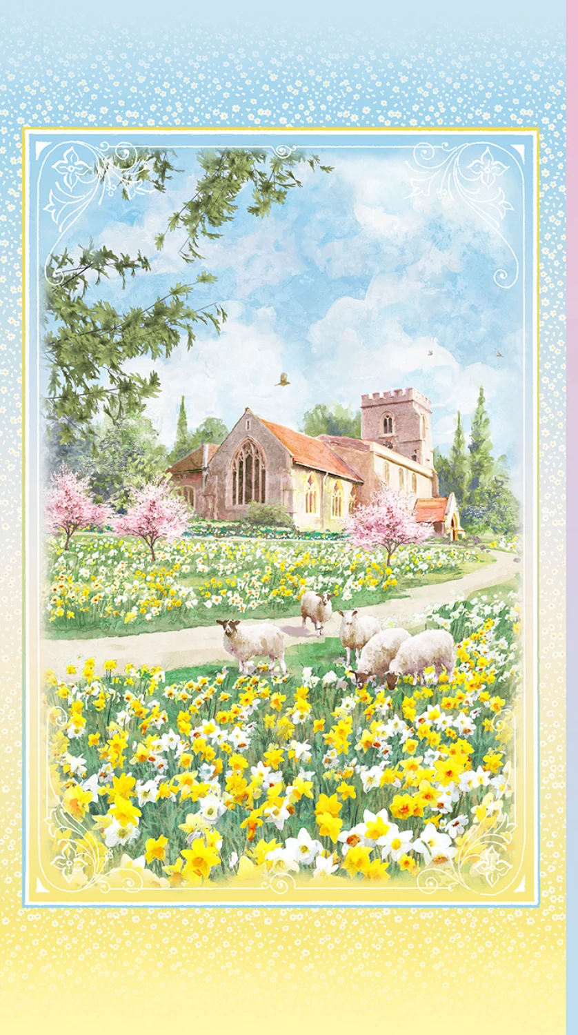 Fields O Faith 6072 PA Fields of Daffodiles Panel P and B Textiles 