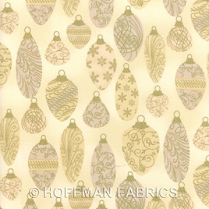 Hoffman Holiday Renaissance G8573 33G Cream/Gold Ornaments 