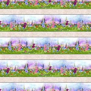 Garden Delight Digital 4488 MU Border Stripe P and B Textiles 