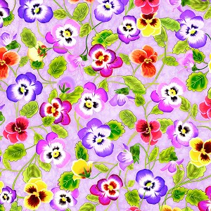 Garden Delight Digital 4490 LC Light Purple Violets P and B Textiles 