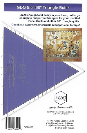 Gypsy Dreamer Quilts 60 Degree Ruler for Hexified 7 Panel Quilts Pattern 