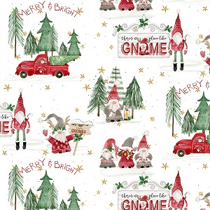 Gnomes Home Tree Farm 4706 Multi Allover Gnomes P & B Textiles 