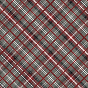 Gnomes Home Tree Farm 4711 MU Diagonal Plaid P & B Textiles 