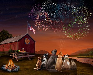 Patriotic Pets GL02664C1 36 Inch Digital Panel David Textiles 