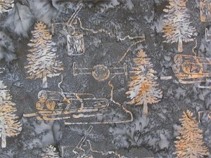 A Hoffman Bali Batik Minnesota Charms Exclusive F2106 173 Smoke Minnesota Logging 
