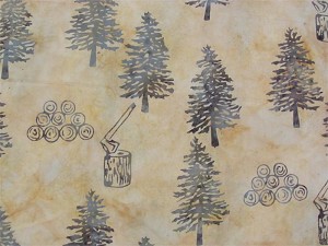 A Hoffman Bali Batik Minnesota Charms Exclusive F2107 544 Beachsand Trees/Ax 