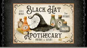 Black Hat Apothecary 24 Inch Panel C5822 PA P and B Textiles 