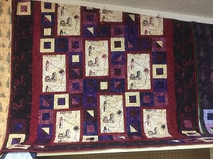 Highway 2 Wisconsin Red Cream Quilt Kit, Hoffman 