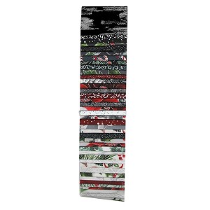 Jingle Pops Holiday Metallic Silver Jelly Roll Strips Hoffman 