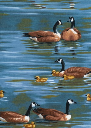 Timeless Treasures C8290 Blue Geese 