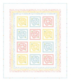 Little Chicks Flannel Rose Buds Quilt Kit Maywood Studio 