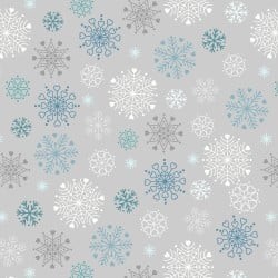 Snow Days Flannel LEIF72 1 Snowflakes Grey Lewis and Irene 