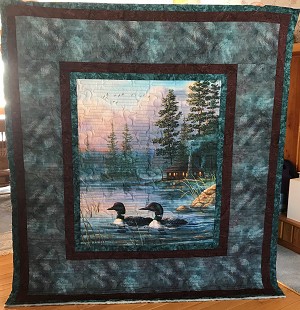 Loon Explorations SHELL Quilt Kit, Northcott Exclusive Digital Panel 