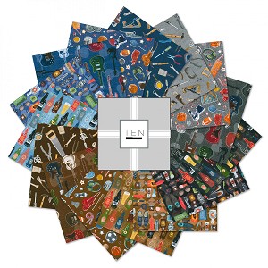 Man Cave 10 Inch Layer Cake Squares Robert Kaufman 