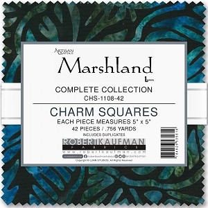 Marshland 5 Inch Square Charm Pack Artisan Batik Robert Kaufman 