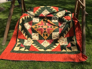 Custom Batik Lift Bridge Boats Migration Quilt Kit, Hoffman 