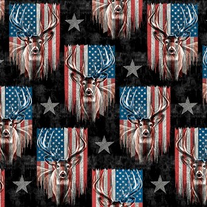 Patriotic Deer ML31399C1 Digital Print David Textiles 
