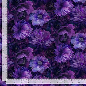 Dragonfly Mist CD3893 Violet Large Floral Timeless Treasures 