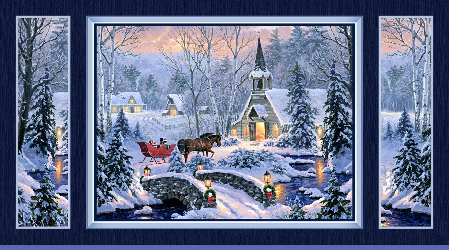 Natures Noel 6243 PA Cozy Evening Panel P and B Textiles 