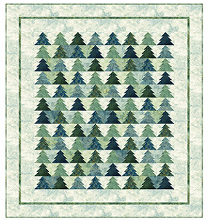 New Stonehenge Woodlot 2 Pine Ridge Blue Planet Queen Quilt Kit Northcott 